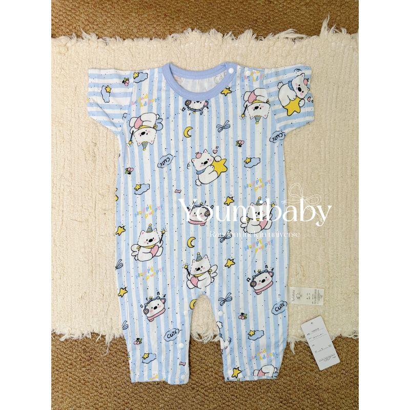 

Baby and Children s Summer Cotton Short-Sleeved Long Pants Home Clothes Cute Cartoon Crayon Shin-Chan One-Piece Romper Striped West Highland 73 cm