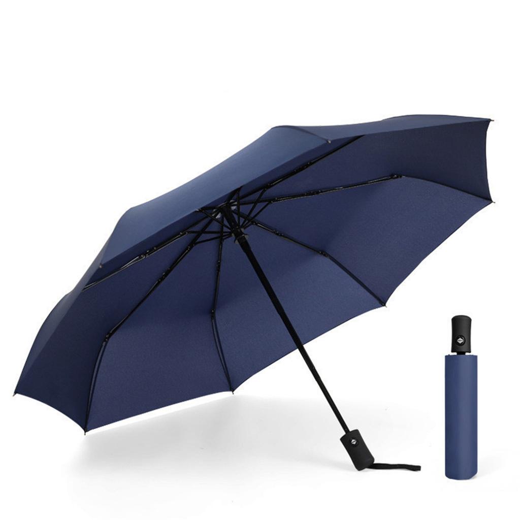 Automatic Open Umbrella Men'S Three Fold Folding Business Casual Umbrella Sturdy Wind Resistant Compact Umbrella