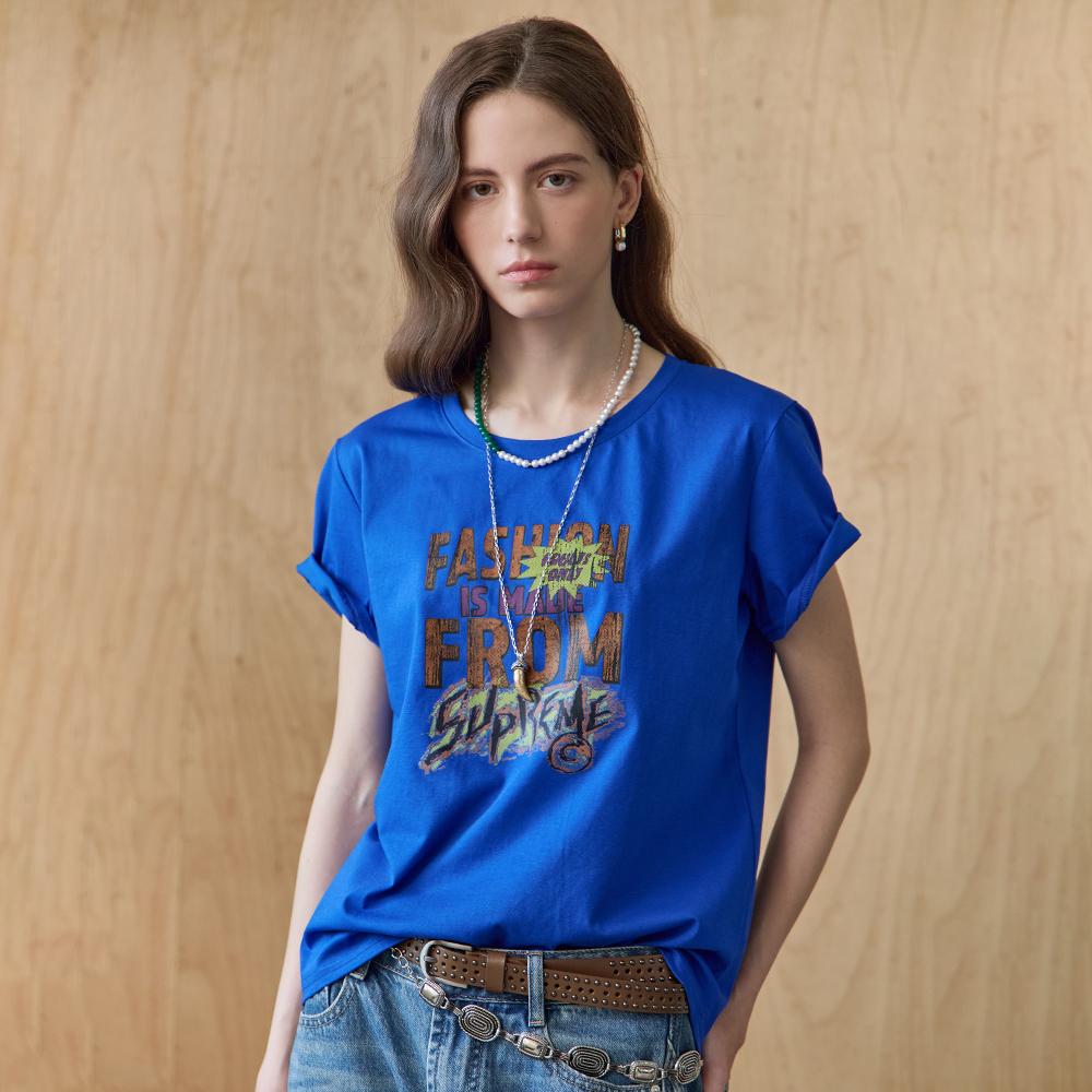 MAXZA Lettering Graphic Backless Short Sleeve T-Shirt