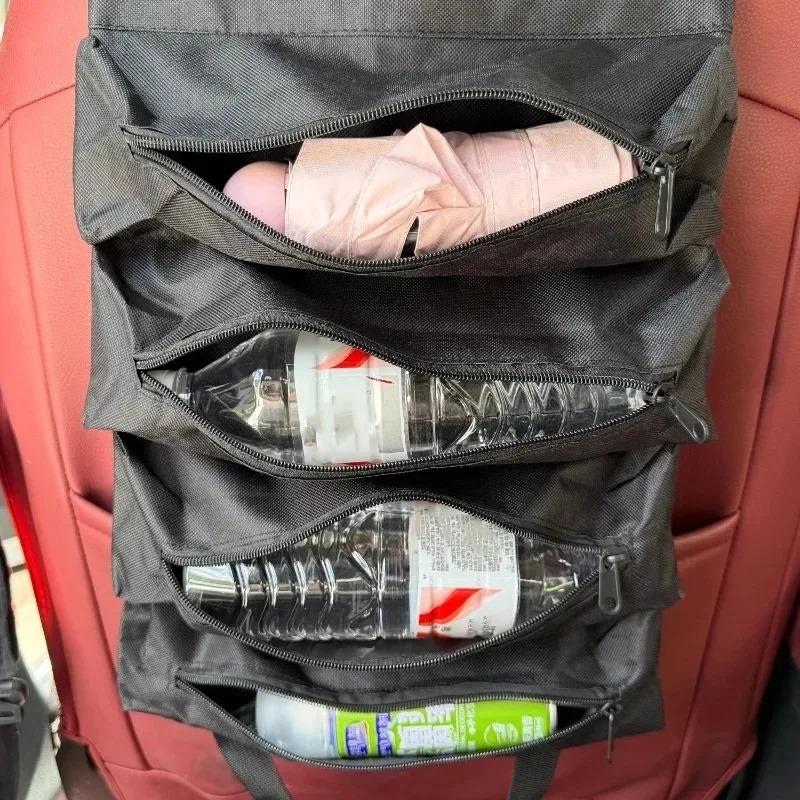 Car Seat Storage Organizer Waterproof Canvas Tool Bag Roll Up Design for Electricians Mechanic Multifunction Vehicle Accessories
