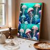 5D DIY Frameless Pearl Painting Jellyfish Pattern Painting Kit, Suitable for Home Living Room Bedroom and Other Wall Decoration Art Paintings