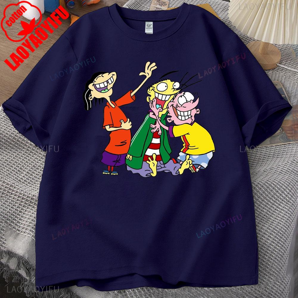 Ed,Edd N Eddy Man T Shirt Ed,Edd N Eddy Printed T-shirt Tops Hip-hop Novelty Trend Simple Style for Outdoor Enthusiasts