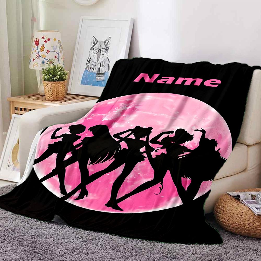 Custom Name Sailor Moon Theme Printed Blanket - Perfect for Couch, Bed, Travel & Outdoor Use | Machine Washable, Cozy & Durable.