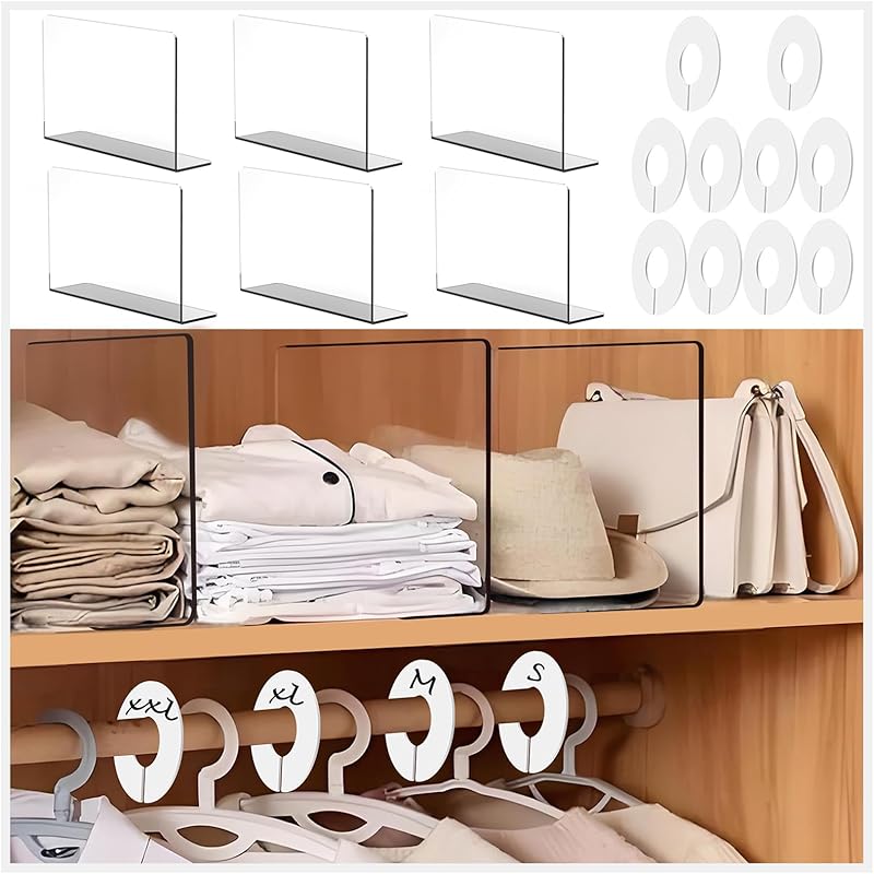 10-Pack Closet Dividers for Hanging Clothes, Durable Plastic Wardrobe Organizers - Perfect for Closet Rods, Clothing Racks & Retail Display