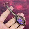Copper Charoite Real Gemstone Pendant Guitar Pendant Copper Wire Wrapped Jewelry