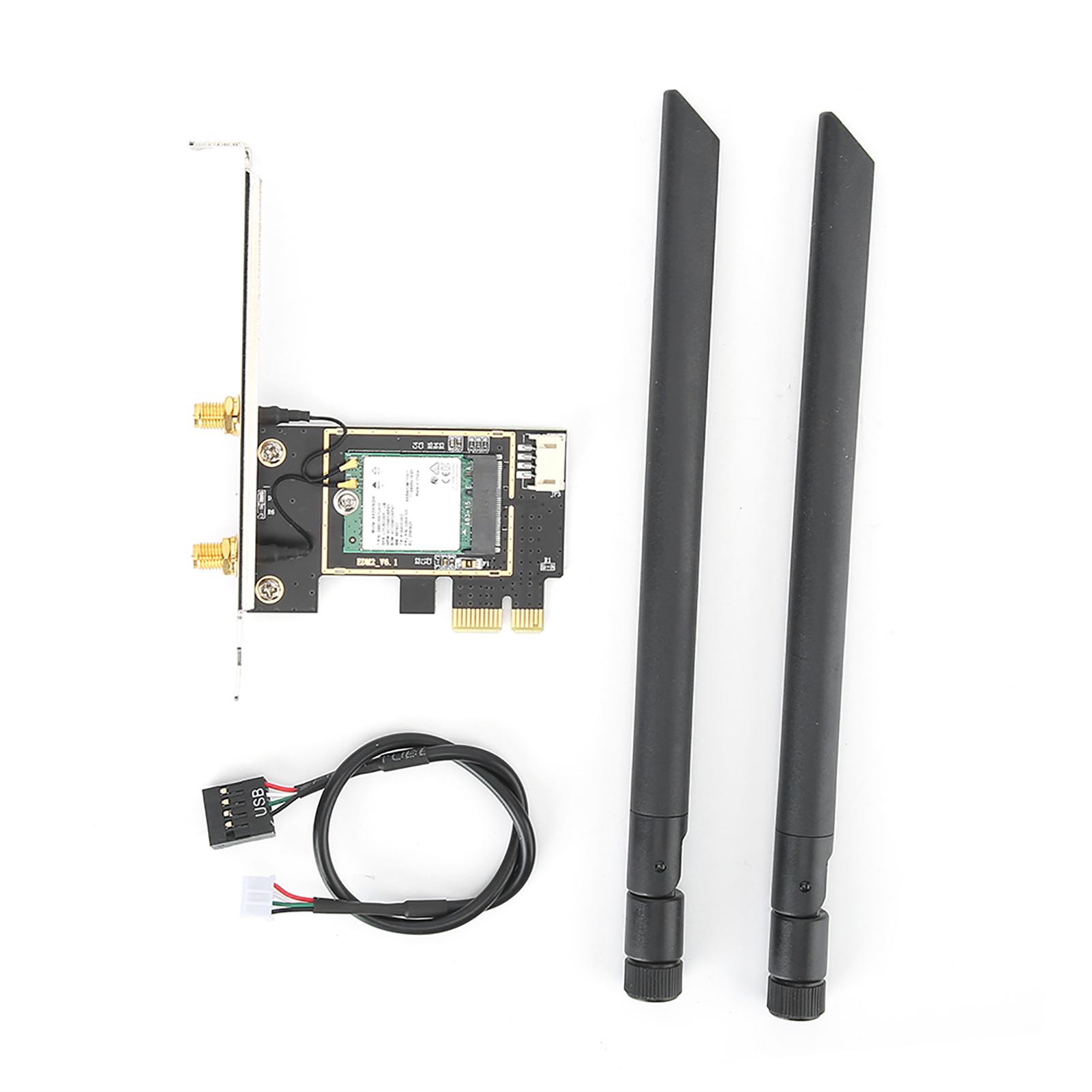 

AX200 Network Card Wireless Dual Band 2974Mbps PCI E with High Gain 8DBI WIFI Antenna