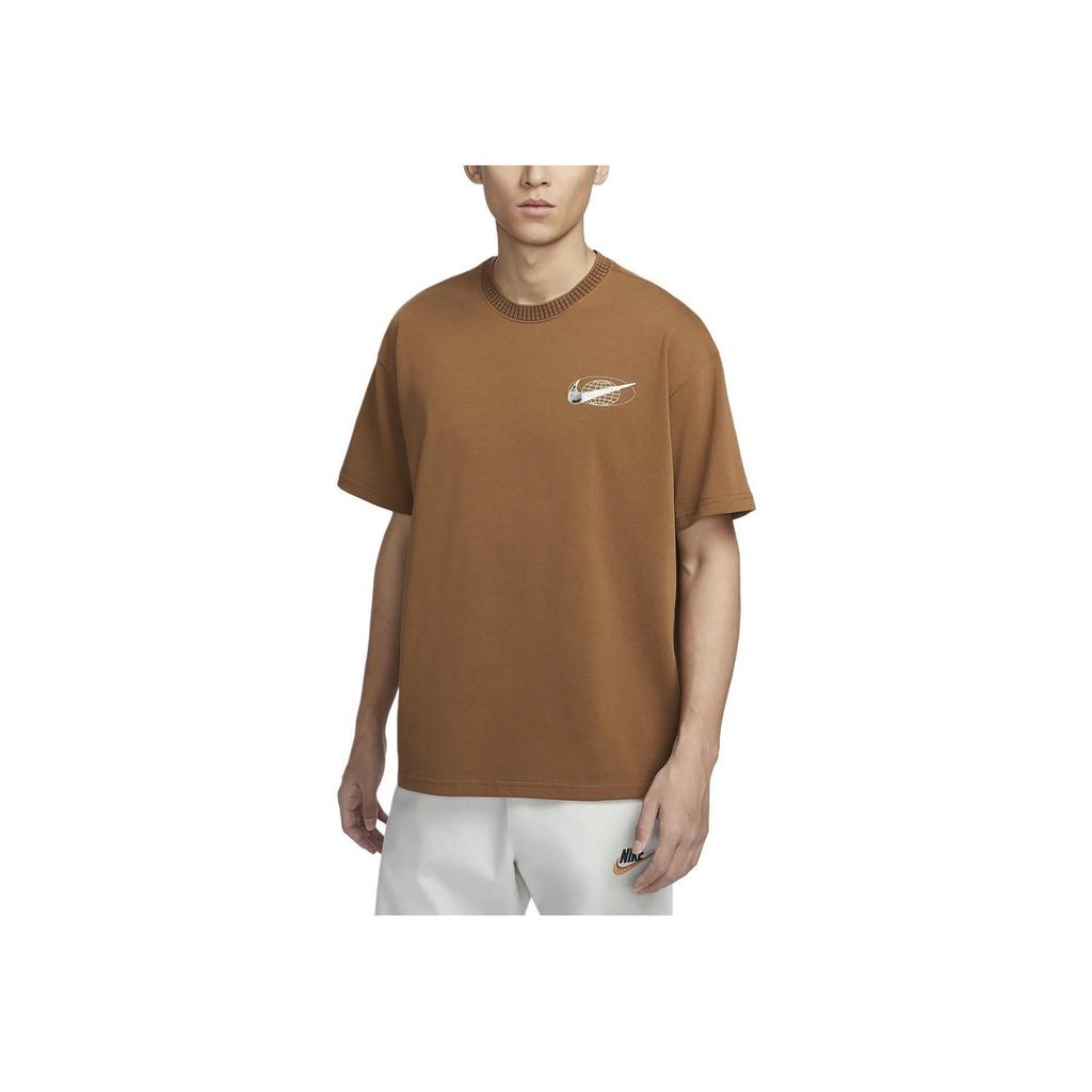 Nike Sportswear Logo Design Casual Round Neck Short Sleeve T-Shirt Men T-Shirts Light-British-Brown FV3759-281