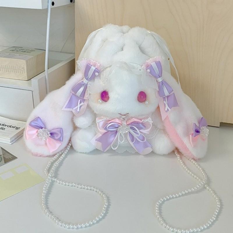 Lolita Plush Bunny Bag With Bow For Daily Use And Collectors Style