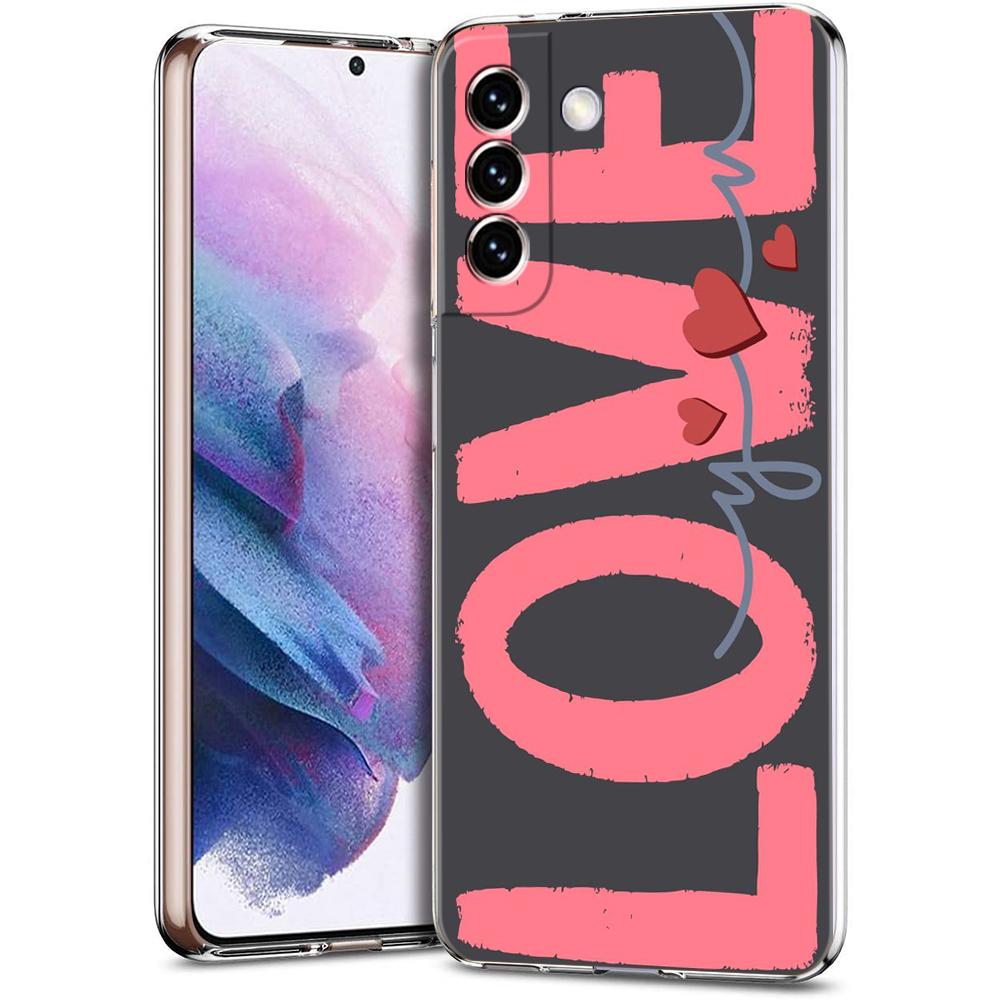 Colorful Love Heart Phone Case For Samsung Galaxy S24 Ultra S23 FE S22 S20 S21 5G S10 S9 Plus S10E S8 Soft Silicone Clear Cover