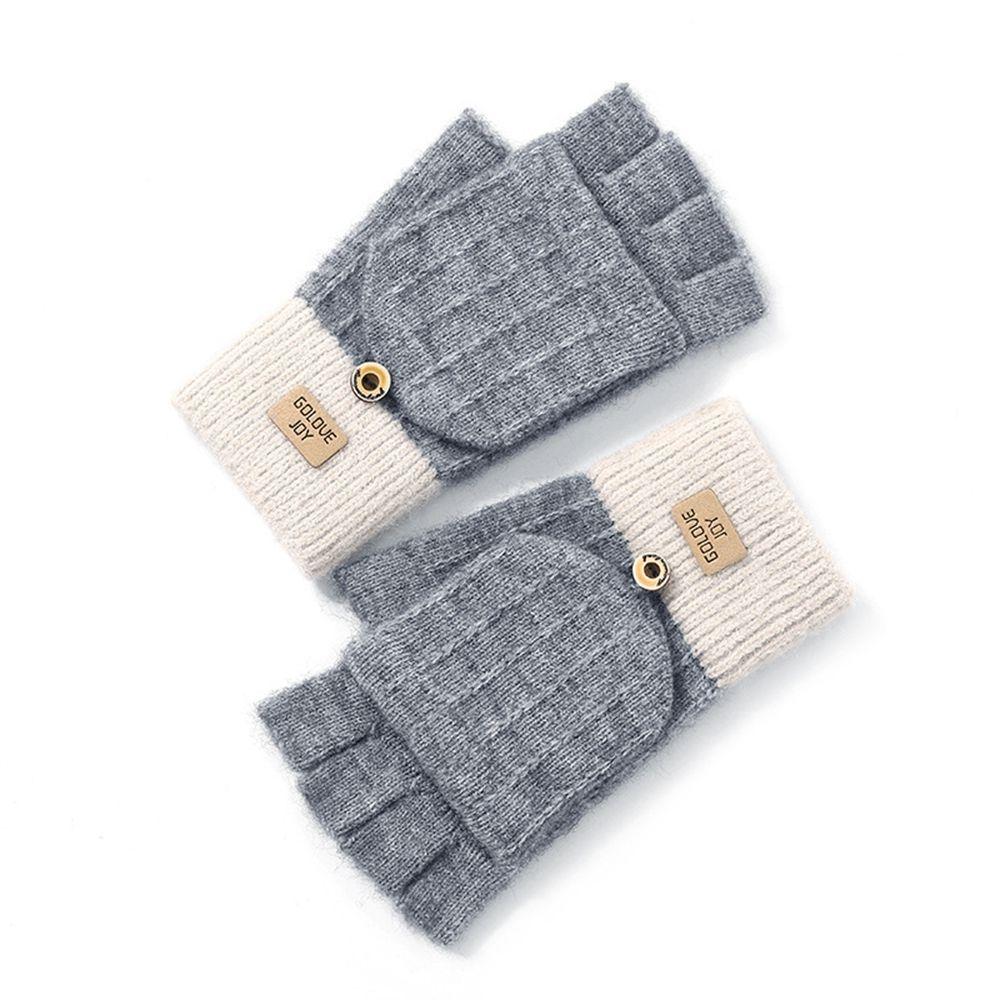 Gloves Autumn And Winter Half-finger Gloves Female Gloves Flip Mittens Christmas Wool Mittens