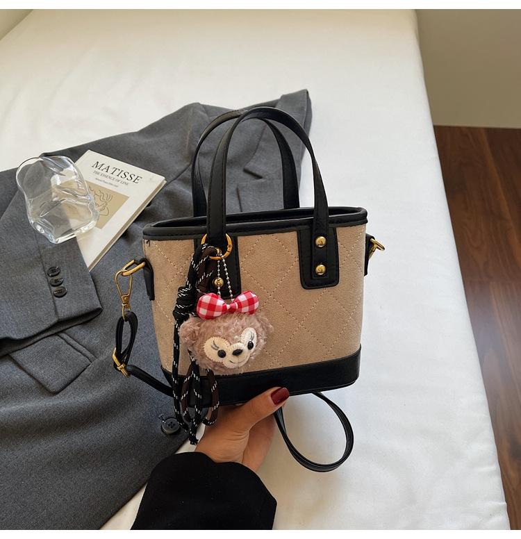 

Портативная маленькая сумка женская 2025 новая модная бриллиантовая сумка через плечо в иностранном стиле ретро сумка-мессенджер сумка-ведро хаки