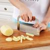 Potato Carrot Wavy Edged Knife Cutter Slicer Wood Handle Vegetable Fruit Cutting Peeler Cooking Tools Tableware