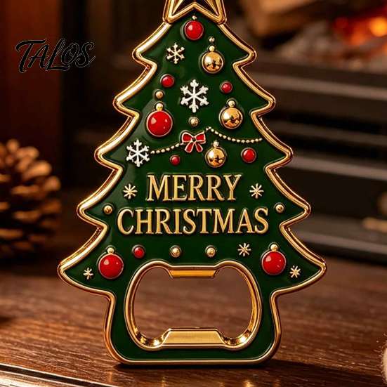 Holiday Kitchen Tools Christmas Tree Bottle Opener, Magnetic Refrigerator Magnet, Heavy Duty Magnet Metal Beer Opener for Kitchen, Party Favors