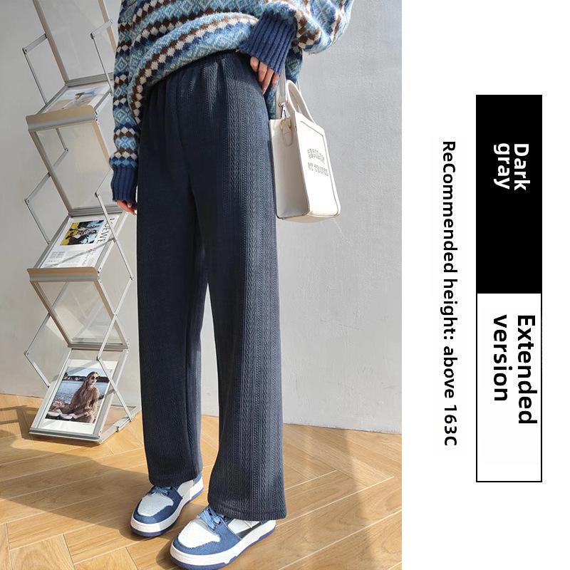 

Women s Autumn/Winter Wide-Leg Chenille Pants with Plus Velvet - Slim, Floor-Length, Loose Drape, Versatile, Casual Wear L