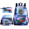 Tongtongsahur cartoon primary school students backpack three-piece set abstract foreign Shanhaijing children's schoolbag L