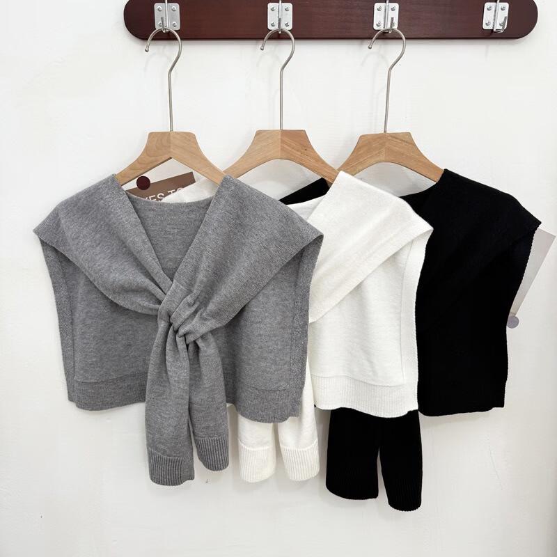 Vielseitiger gestrickter Schulterwickel im koreanischen Stil für Damen