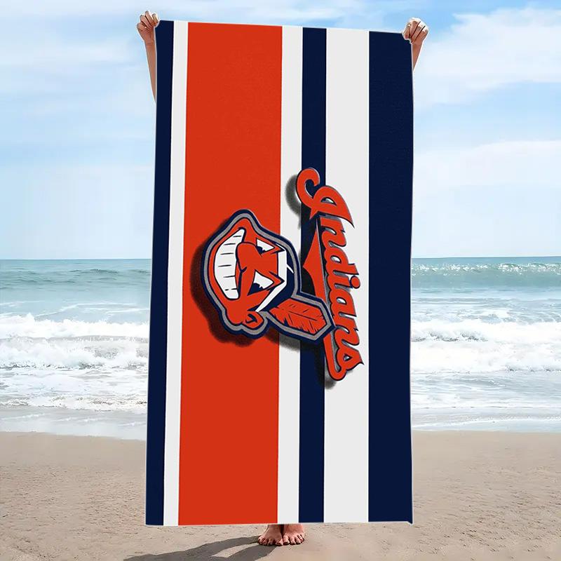 Cleveland Indians Print Beach Towel, Large Soft Quick Dry Towel for Beach Camping Swimming