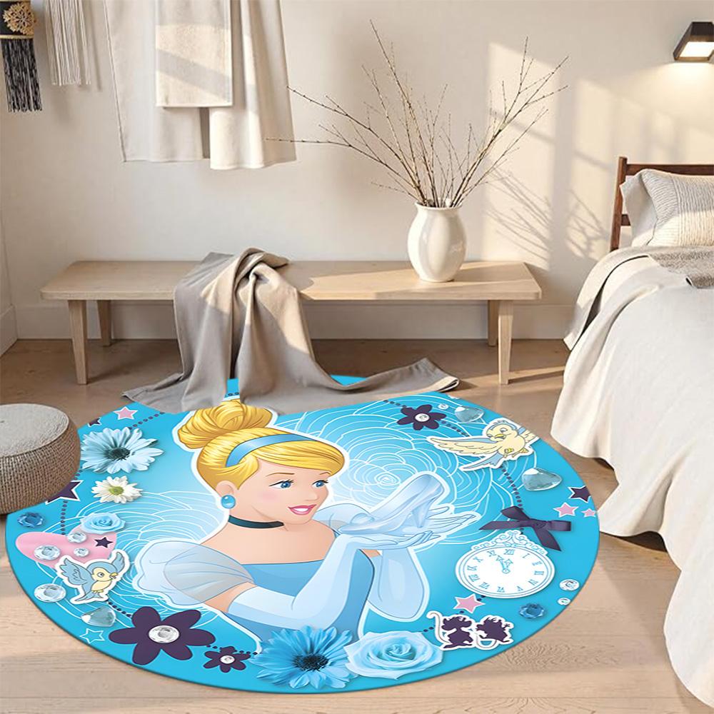 Cinderella's Round Carpet Suitable for Balcony Outdoor Entryway Playrooms Anti-slip Round Rug Office home decor Wedding Party Gift