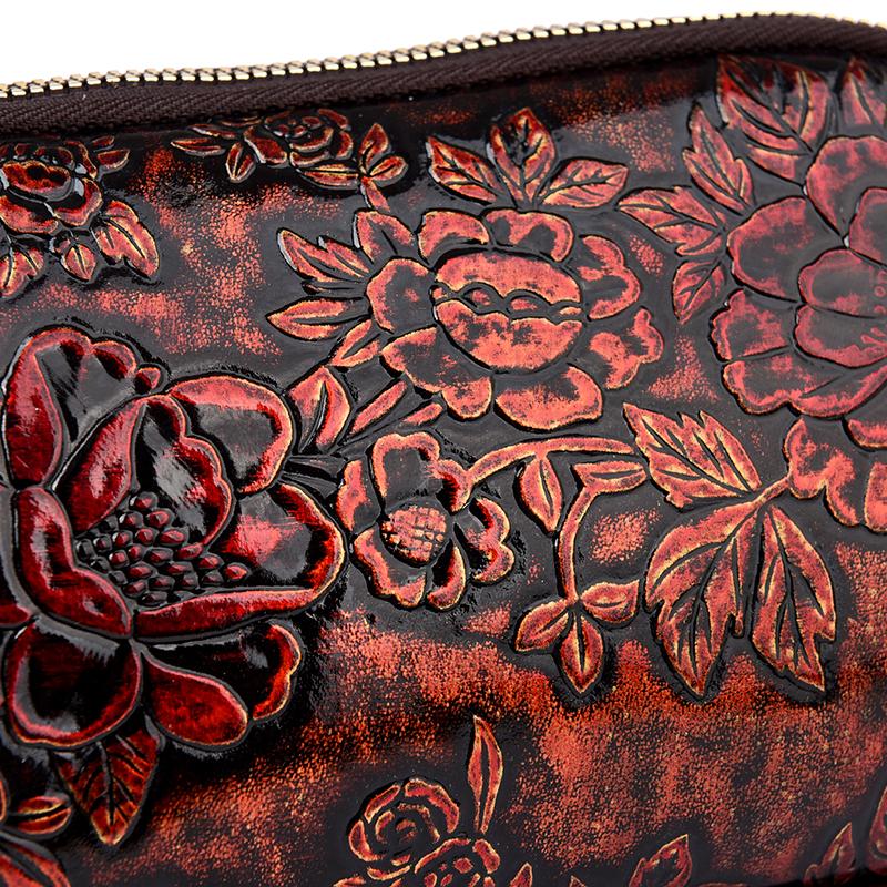 Elegante Borsa a Tracolla Floreale Goffrata da Donna – Mini Borsa a Spalla Vintage con Dettagli Dorati