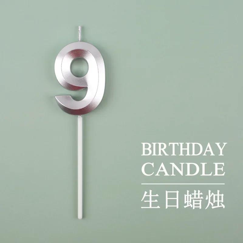 1Pc New 0-9 Number Birthday Candles Extended Big 3D Design Cake Candle Topper Decoration For Birthday Anniversary Celebration