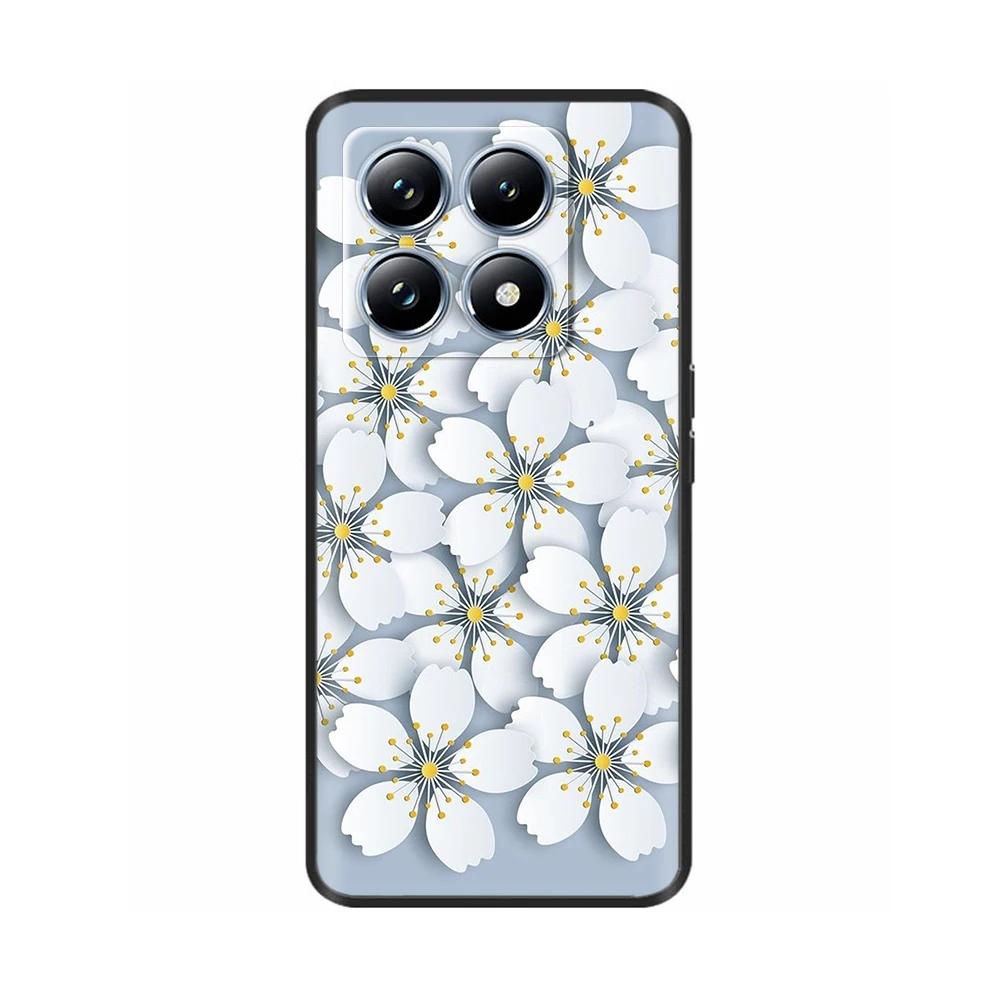 Für Xiaomi 14T Pro Hülle Silikon Luxus Blume Weicher Bumper Für Xiaomi Mi 14T Handyhülle Mode TPU Fundas für Xiaomi 14T 14 t