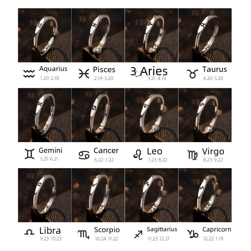 Bague Réglable en Argent S925 Arbre Banyan Constellation Scorpion pour Femme