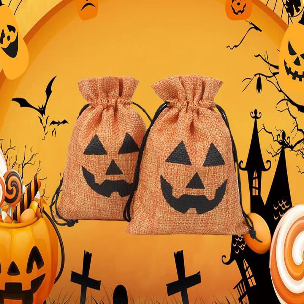 Halloween Pumpkin Candy Wrap Children's Party Decoration Drawstring Storage Bag
