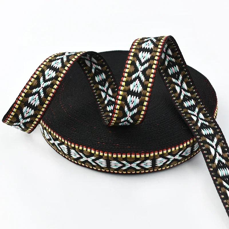 2-20 Meter 20mm Besticktes Jacquard-Band Polyester-Gurtband Spitzenbesatz für Haustierhalsbänder Kleidung DIY Nähzubehör