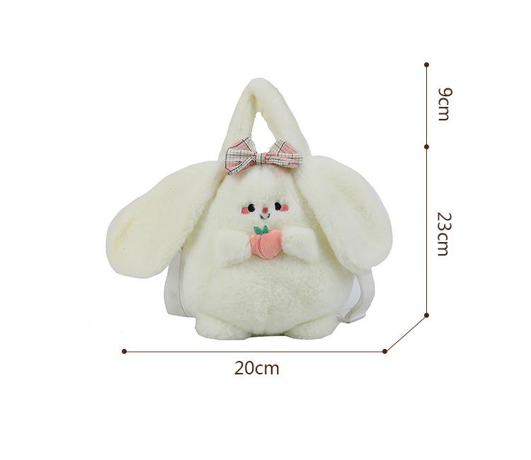 Japanese Cute Avocado Rabbit Plush Handbag - Soft Crossbody Bag for Girls