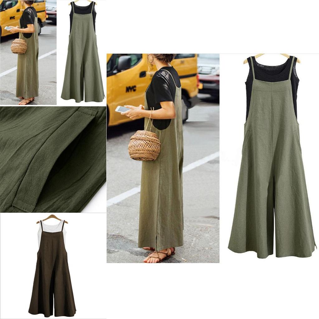 Chic Women Adjustable Wide Leg Jumpsuit With Strappy Design For Effortless Summer Style