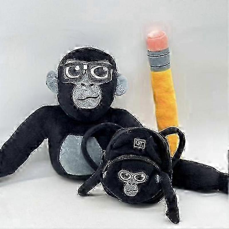 New Gorilla Tag Plush Toy Soft Stuffed Orangutan Doll with Pencil Backpack