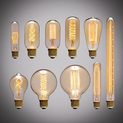 Edison Retro Tungsten Bulb E27 ST64 G80 G95 T185 A60
