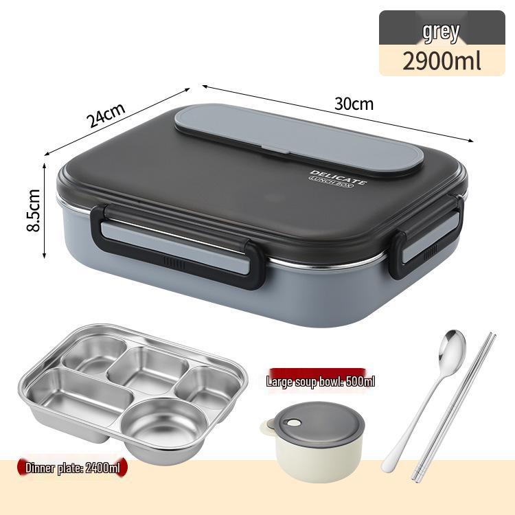 Microwave-Safe 304 Stainless Steel Lunch Box with Lid for Students