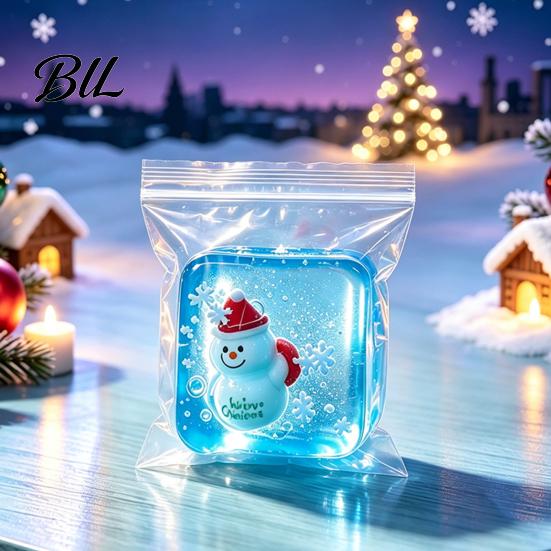 Hand Therapy Squeeze Balls Christmas Clear Cube Toy, Santa Claus Stress for Anxiety Relief Sensory Toys Reduction, Relaxation Ball Xmas Gift Toy