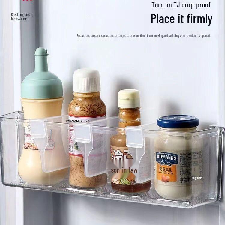 Multifunctional Clip-On Refrigerator Shelf Divider with Separated Compartments