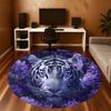 1pc tiger purple Round Chair mat Area Rug - Non-Slip, Floor Mat for Office, Bedroom, and Indoor Decor -1002272