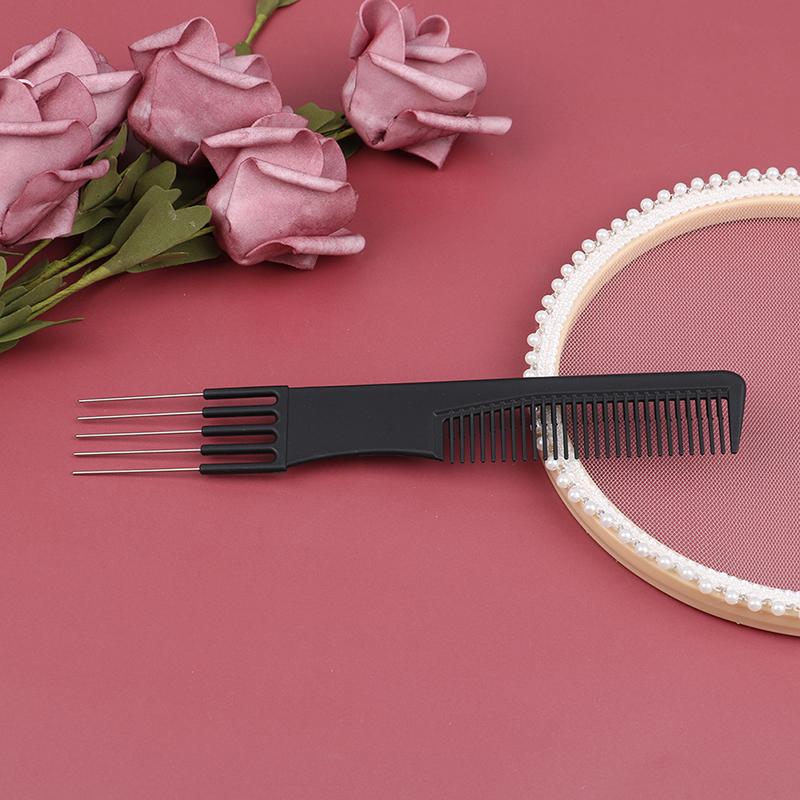 1×Barber Salon Double Sided Tooth Hair Comb Steel Needle Tail Comb Hairdressing
