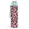1PC Leopard Animal Skin Texture Print 750ml Color Plastic Sports Water Bottle Leakproof Flip Straw Lid Suitable for Sports Office Home Use
