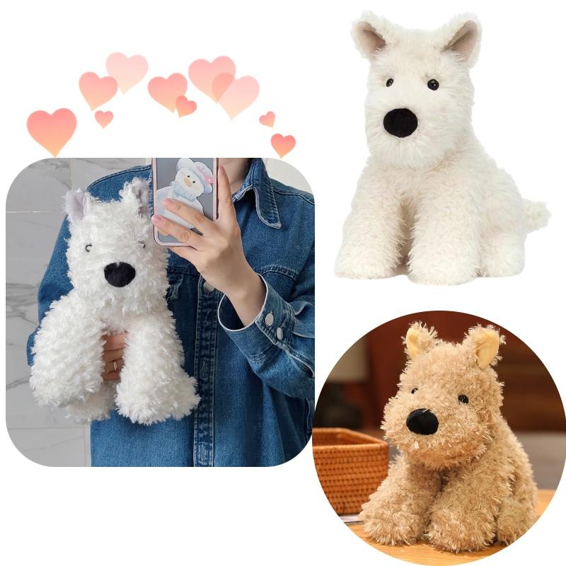 White/brown West Highland Terrier Plush Toy Pillow For Sleeping And Cuddling Great Birthday Gift For Boys And Girls