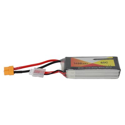 RC Lipo Battery 11.1V 1400mAh 3S 65C High Capacity with XT60 Connector for RC Modeling Cars