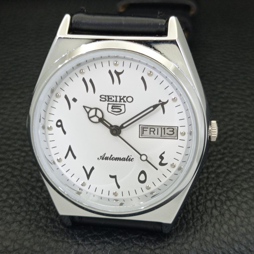 REFURBISHED VINTAGE SEIKO 5 AUTOMATIC 6309A JAPAN MENS WHITE WATCH a441359-5 Sk-a441359