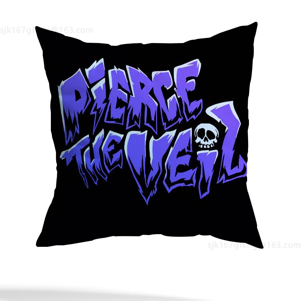 P-Pierce The Veil Music Pillow Case Sofa Living Room Bedroom Headboard Backrest Cushion Square Cushion Nap Time