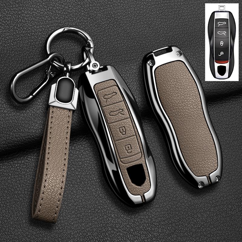 Car Key Case Cover For Porsche Panamera Spyder Carrera Macan Cayman Cayenne 911 970 981 991 Zinc Alloy Car Protector Keychains