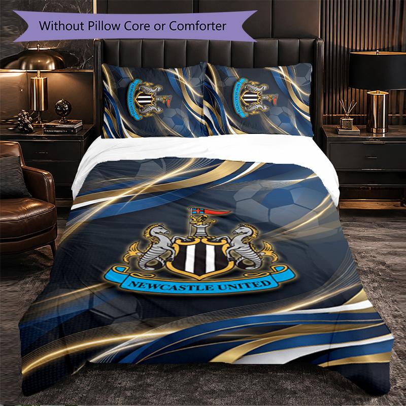 Set Biancheria da Letto Calcio Newcastle United 3 Pezzi Morbido Copripiumino con Federe Set Decorazione Camera da Letto per la Casa