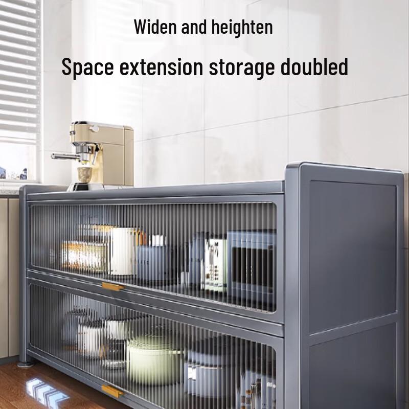 Modern Steel-Wood Kitchen Storage Cabinet