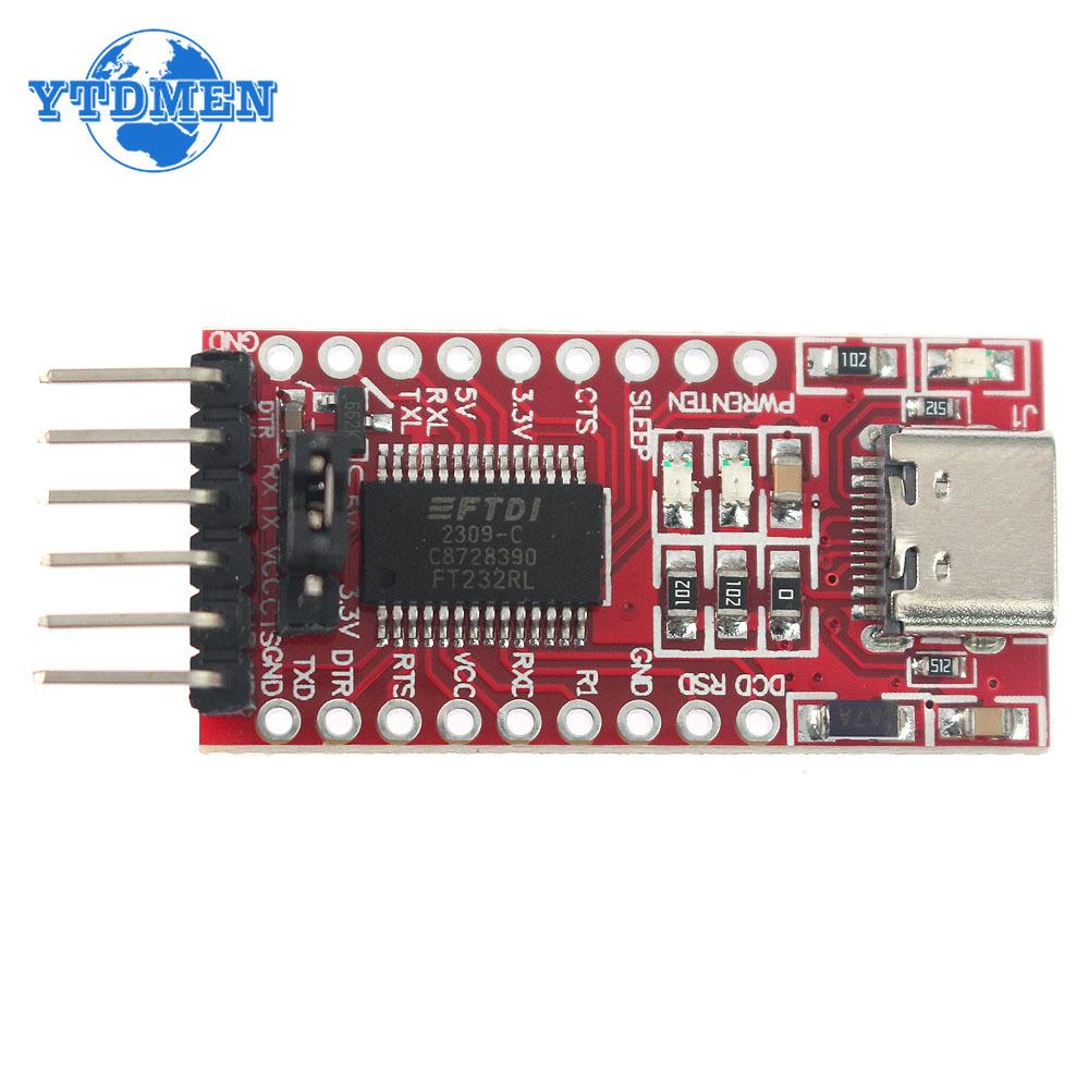 

Модуль USB-адаптера послідовного порту FT232RL до TTL 3.3V 5.5V FT232 Pro Mini Порт USB до TTL 232 Міні / Type-C для Arduino Type C