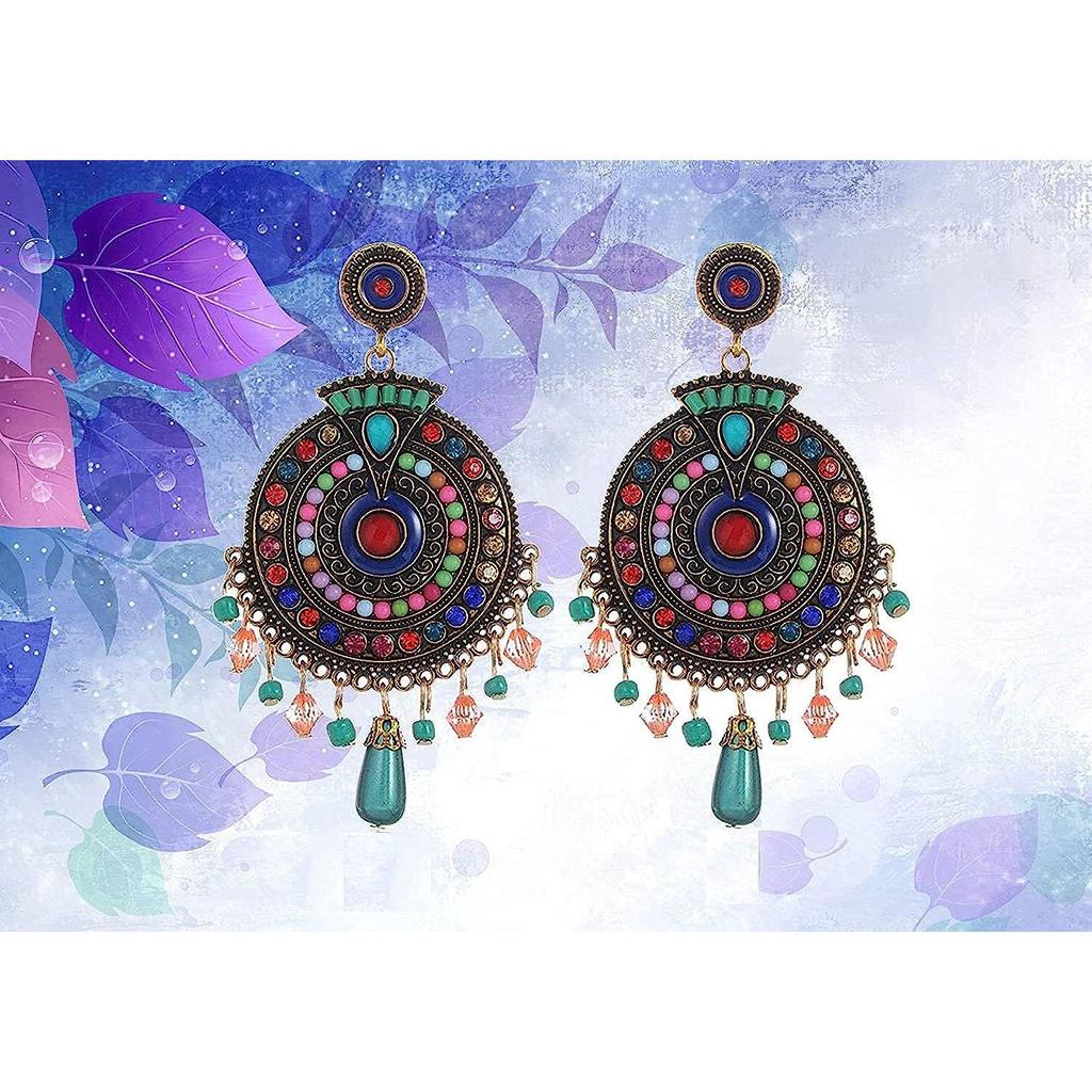 YouBella Jewellery Böhmische mehrfarbige Ohrringe für Mädchen und Frauen