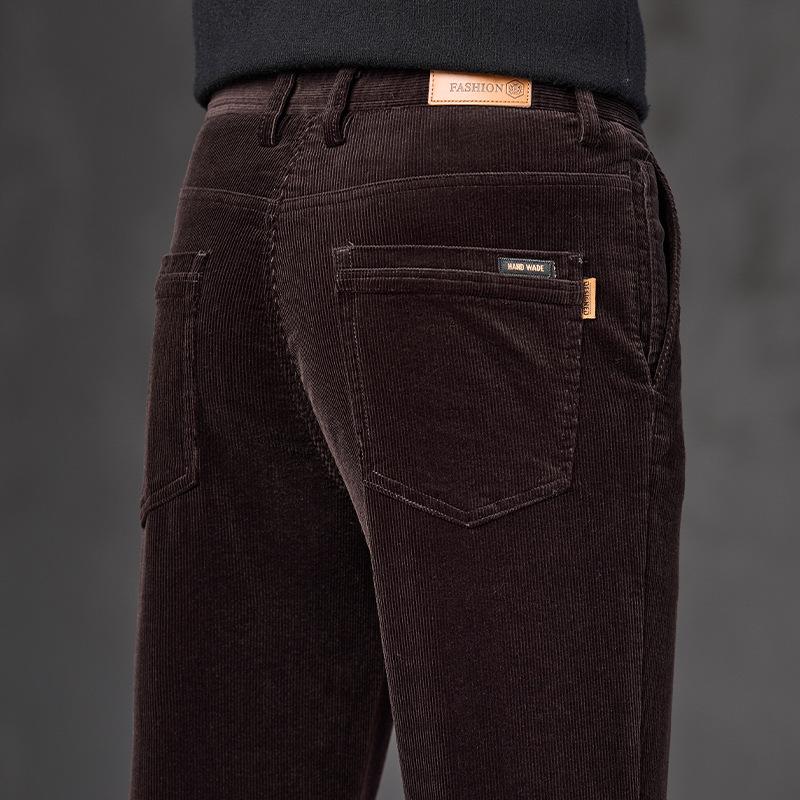 Neue Kordhosen für Herren für Frühling und Herbst, lässig, Business, Slim Fit, gerades Bein, elastisch, vielseitig, lange Hosen