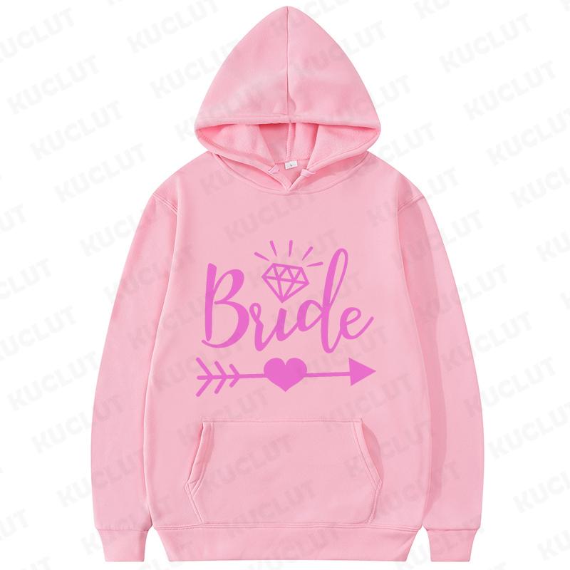 2D Bride Squad Bridal Hoodies Matching Hooded Tops with Romantic Prints Ideal for Bachelorette Party Bridal Showers Sweatshirts