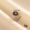Punk Silver Color Black Enamel Sun Moon Star Eye Rings For Women Men Accessories Stainless Steel Ring Open Finger Jewelry Bagues